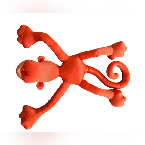 RARE Lanky Doodles 1990 vintage orange monkey stuffed animal toy collectors item - Picture 3 of 7